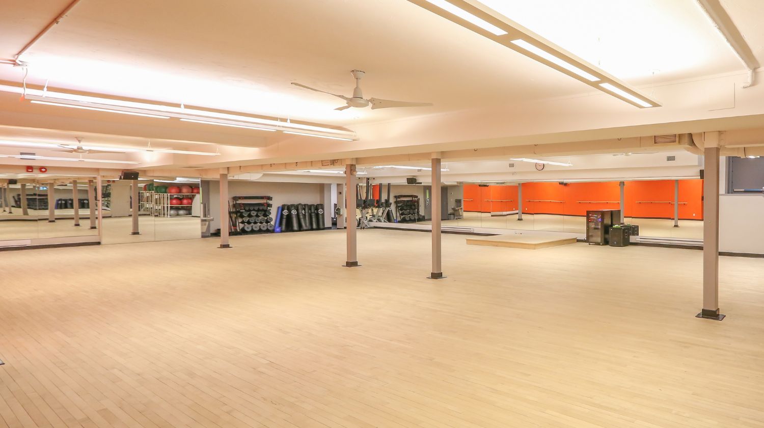 Image of the group exercise studio at our Mayfair Parkway location.